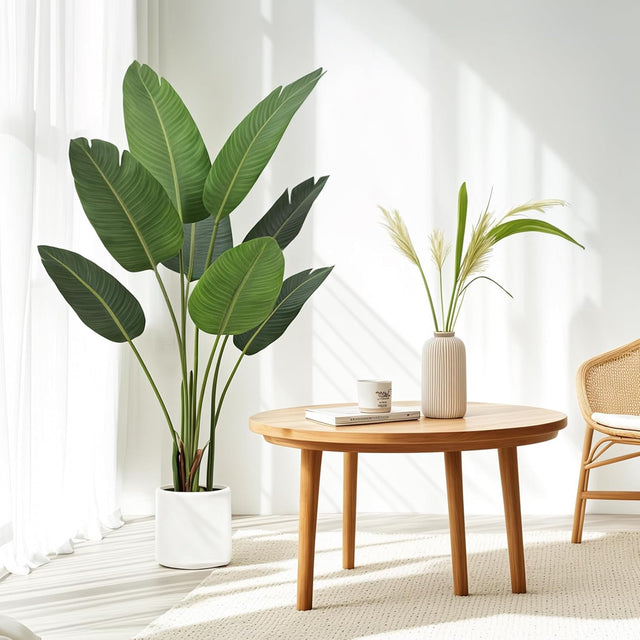 artificial bird of paradise, fake bird of paradise indoor, fake banana tree, tall faux strelitzia plant, 6ft artificial bird of paradise with planter, lifelike tropical decor, faux potted bird of paradise, artificial plants for bedroom, office fake plants, no maintenance strelitzia, tropical home decor, boho faux greenery, exotic indoor plant