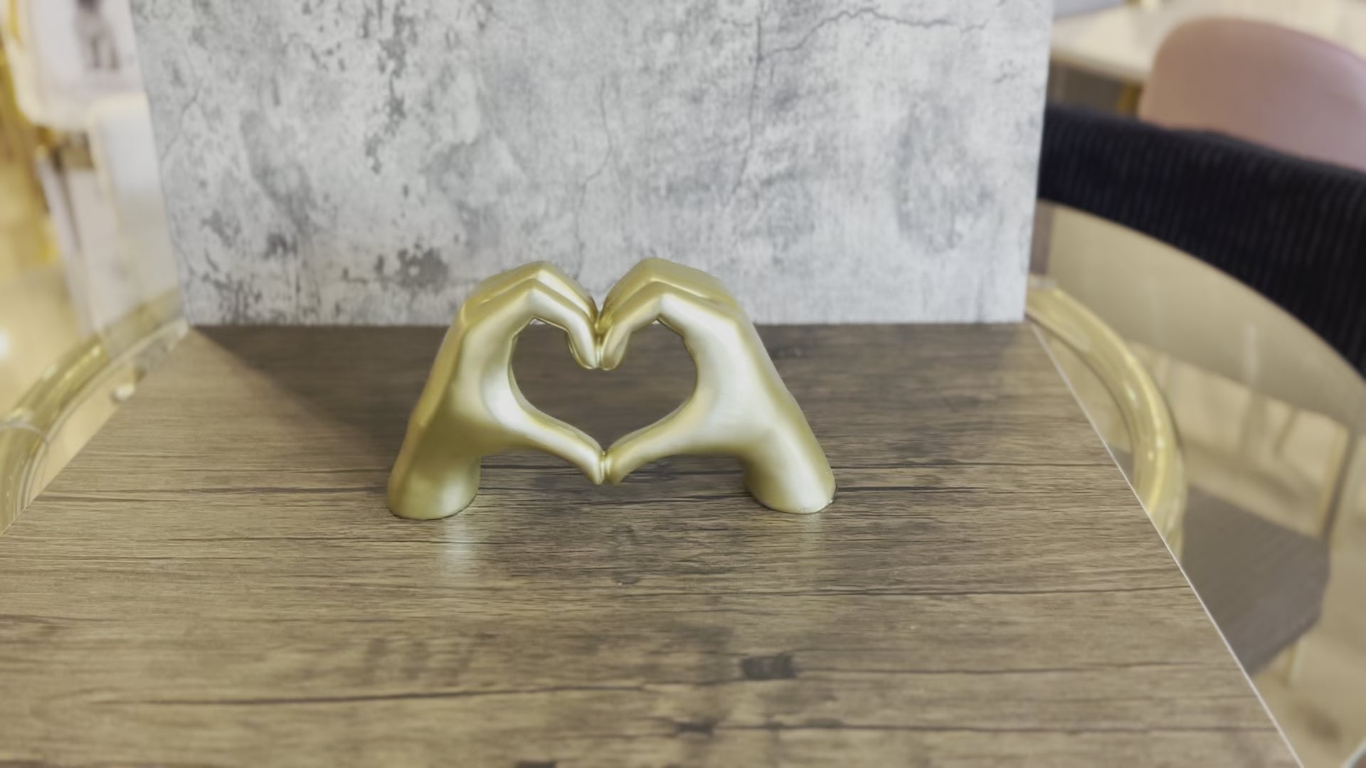 ゴールド ハート形 手のオブジェ Gold Heart Gesture Statue, Heart Hands Figurine – oJackArt