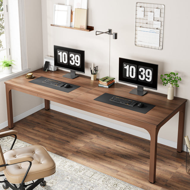 Rectangle executive desk Brown color variant