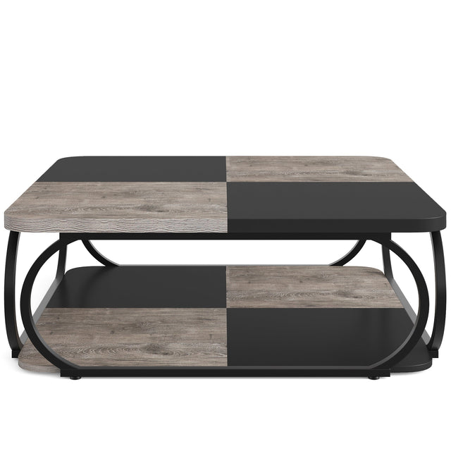 39 inch square coffee table gray variant side angle