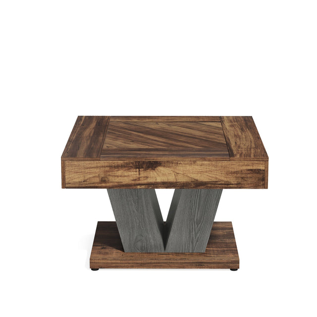 31.5 inch wood coffee table side angle view