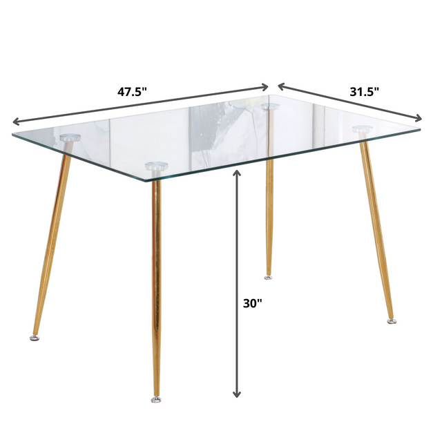 Rectangle Gold Dining Table