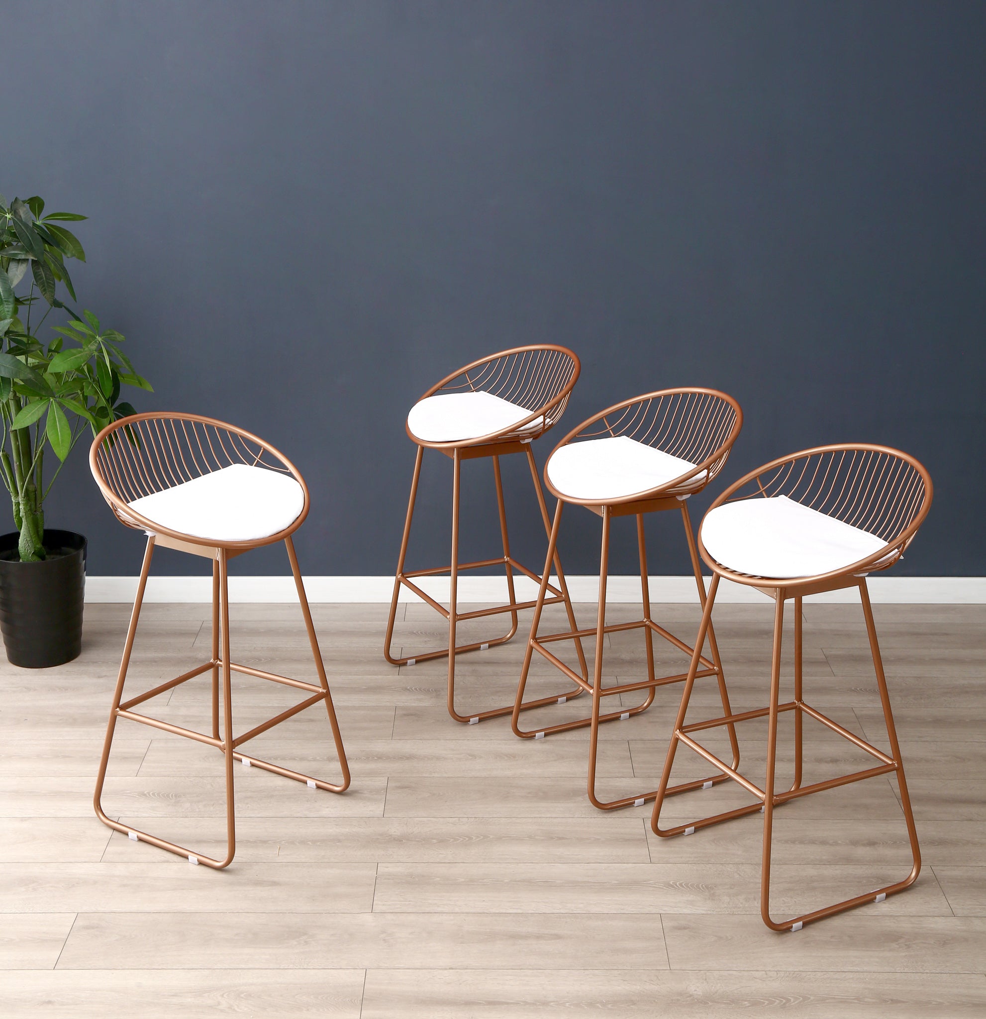 Kirpi Rose Gold Bar Stools 30