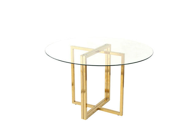 Round Glass Dining Table 47"