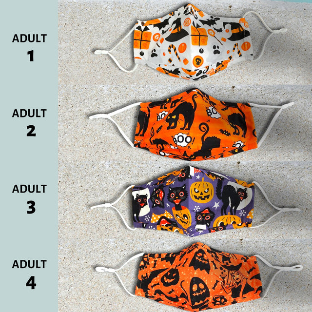 4-Pack Halloween Face Mask for Adults