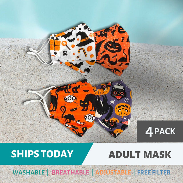 4-Pack Halloween Face Mask for Adults