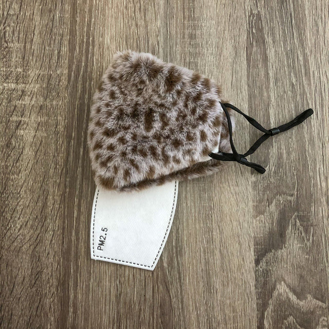 Faux Fur Leopard Face Mask