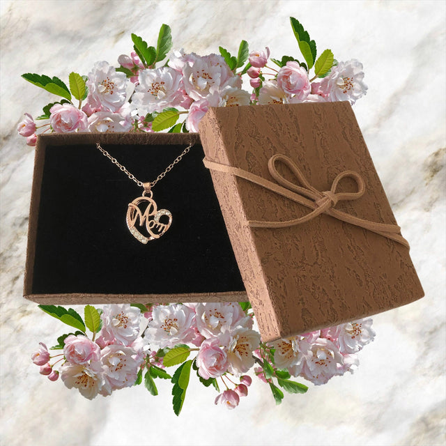 Rose Gold Necklace for Mom, Mother's Day Gift for Moms, Rose Gold Mom Pendant, Adjustable Mom Letter Necklace, Rose Gold Jewelry Gift