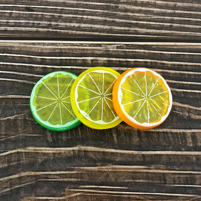 3 Small Artificial Lime Slices