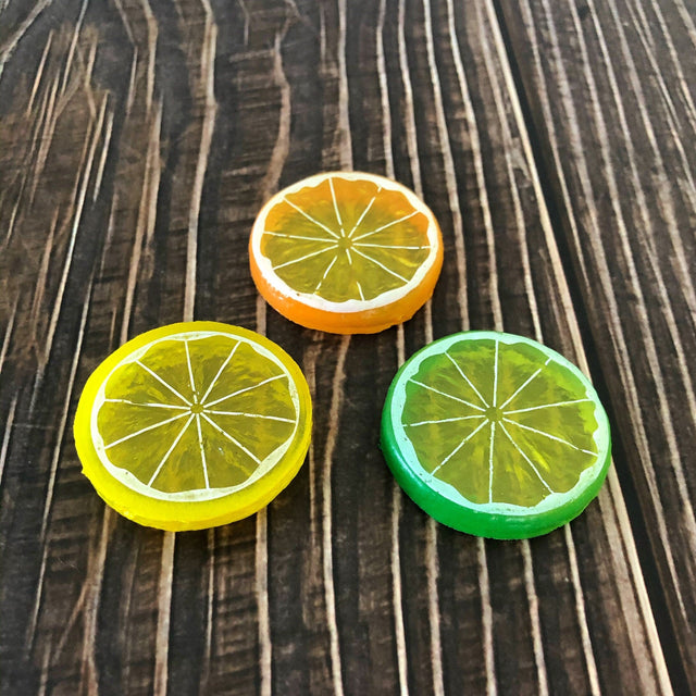 3 Small Artificial Lime Slices