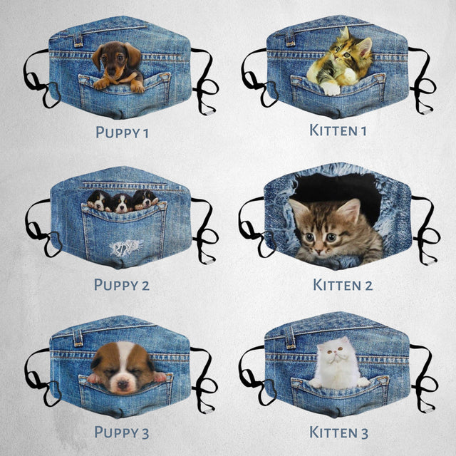 3-Pack Kitten Face Mask