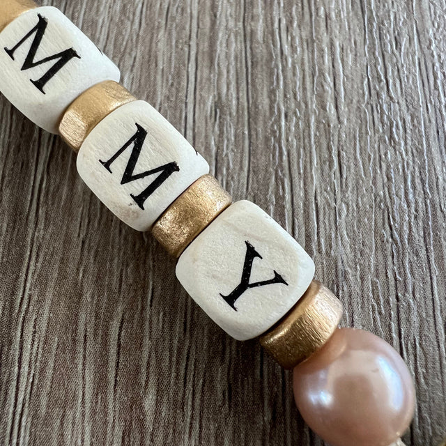 Letter Wood Beads